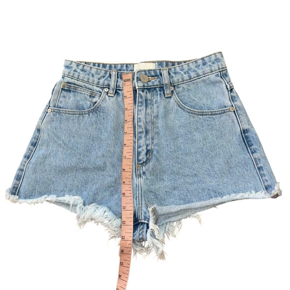 Abrand Jeans Cut Off Denim Western Blue Jean Shorts Womens 26 Micro Mini Western - Picture 8 of 9